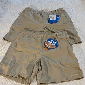 NWT Columbia UPF 50+ Khaki shorts (2 pair) sz YL